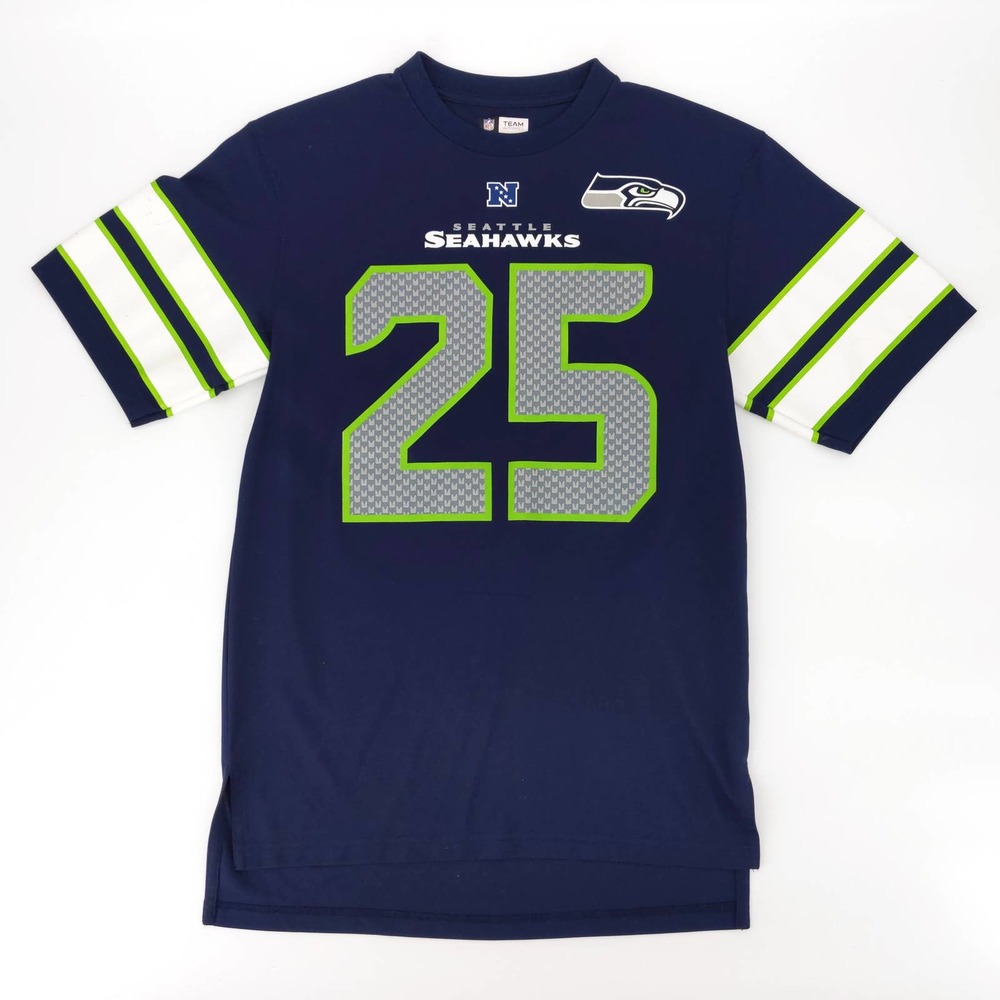 Seattle Seahawks Richard Sherman #25 Jersey Shirt NFL Football Navy Blue Men's M